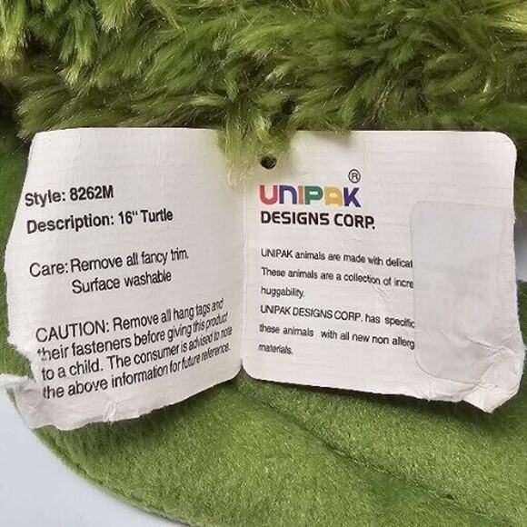 Sea Turtle Unipak 2018 Sealife Ocean Realistic 18" Green Plush Stuffed Animal - Picture 7 of 14